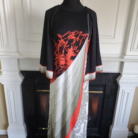 VINTAGE ASIAN INSPIRED MAXI DRESS - Picture 1 of 15